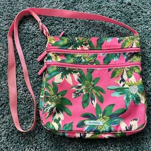 Vera Bradley Green and Pink Floral Crossbody Bag